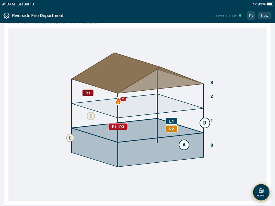 A 3D building view with all assigned units placed in space